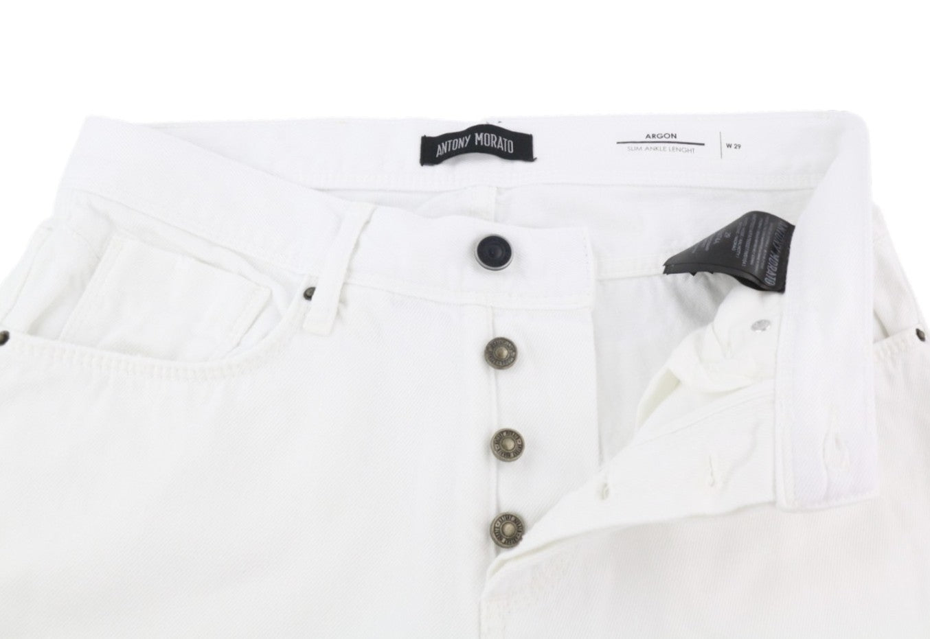 ANTONY MORATO Argon Men Jeans W29 Denim White Slim Fit Ankle Length Button Fly