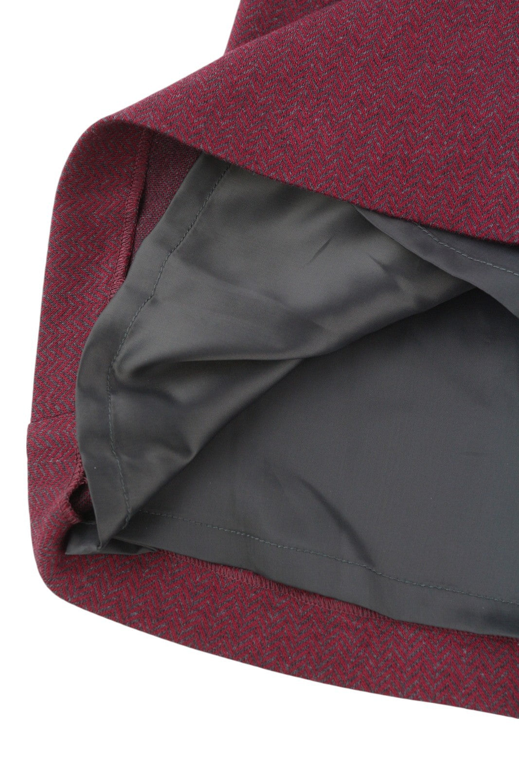 GANT Herringbone stiliaus džersio moteriškas sijonas, 36 dydžio, bordo spalvos, su kišenėmis, pamušalu ir užtrauktuku. 