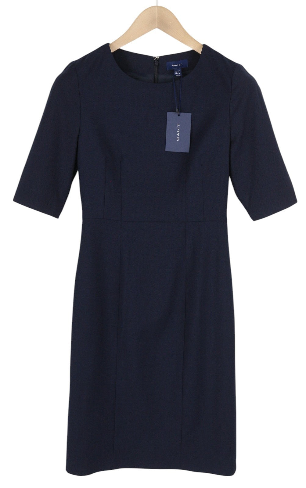 GANT Hopsack Stretch maža moteriška suknelė EU34 vilnos mišinio 3/4 rankovėmis iki kelių 