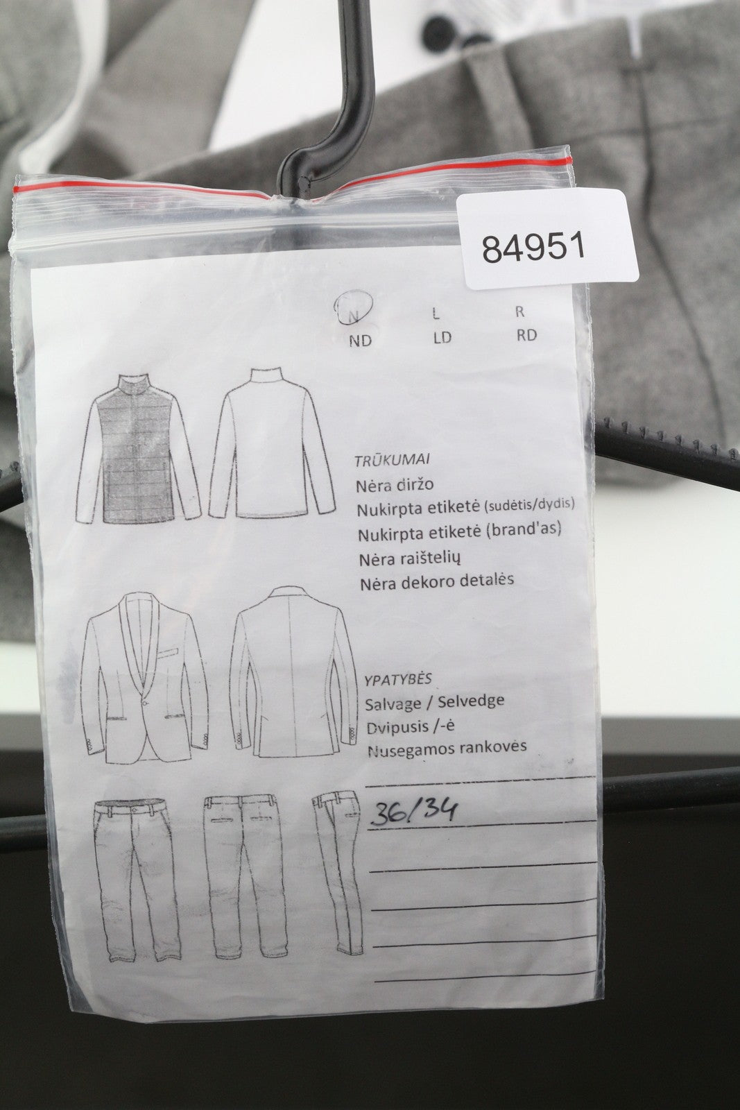 TOMMY HILFIGER Bleecker Brushed Solid vyriškos kelnės W36/L34 Melange Slim Stretch 