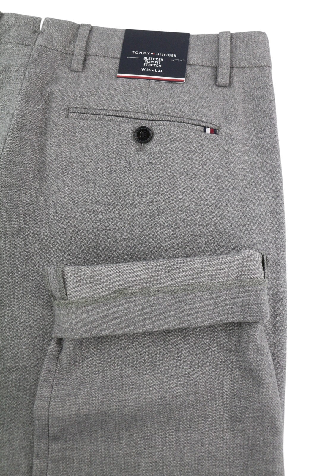 TOMMY HILFIGER Bleecker Brushed Solid vyriškos kelnės W36/L34 Melange Slim Stretch 