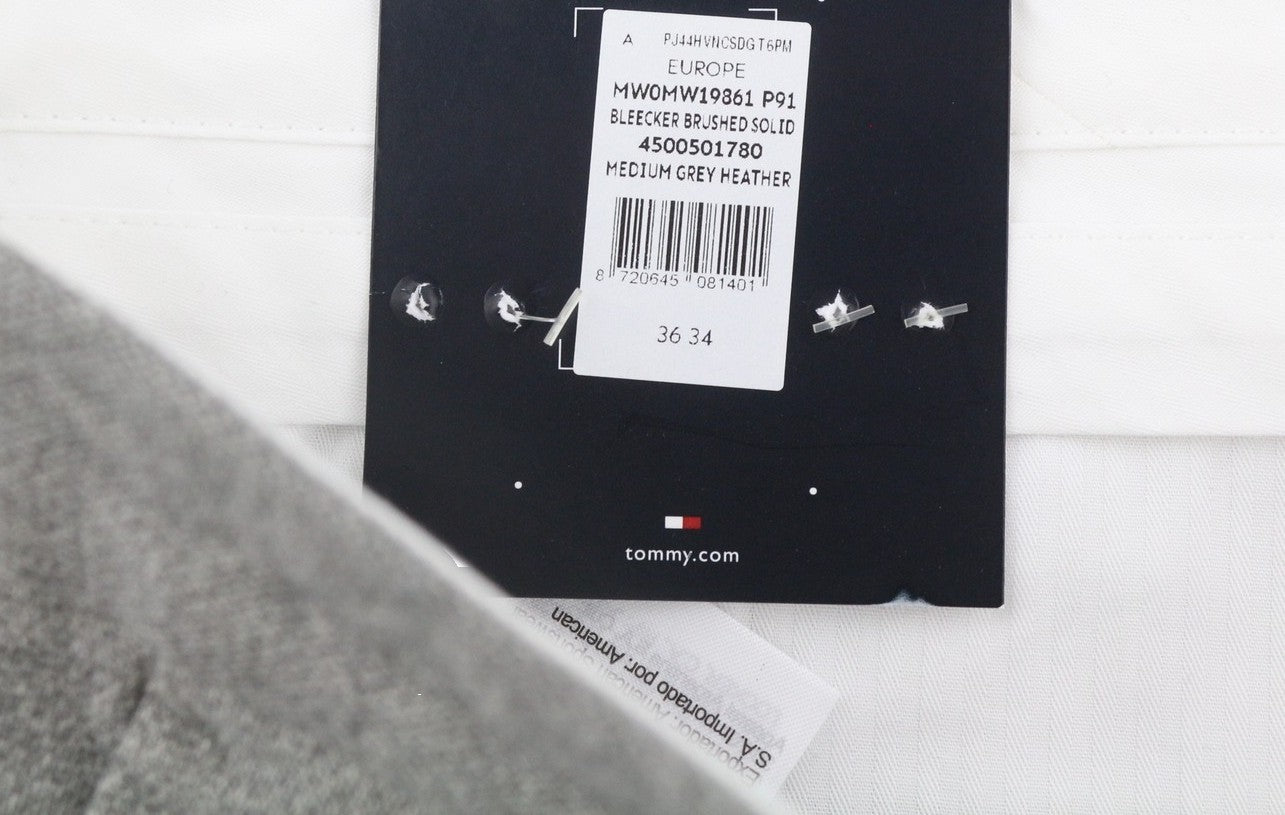 TOMMY HILFIGER Bleecker Brushed Solid vyriškos kelnės W36/L34 Melange Slim Stretch 