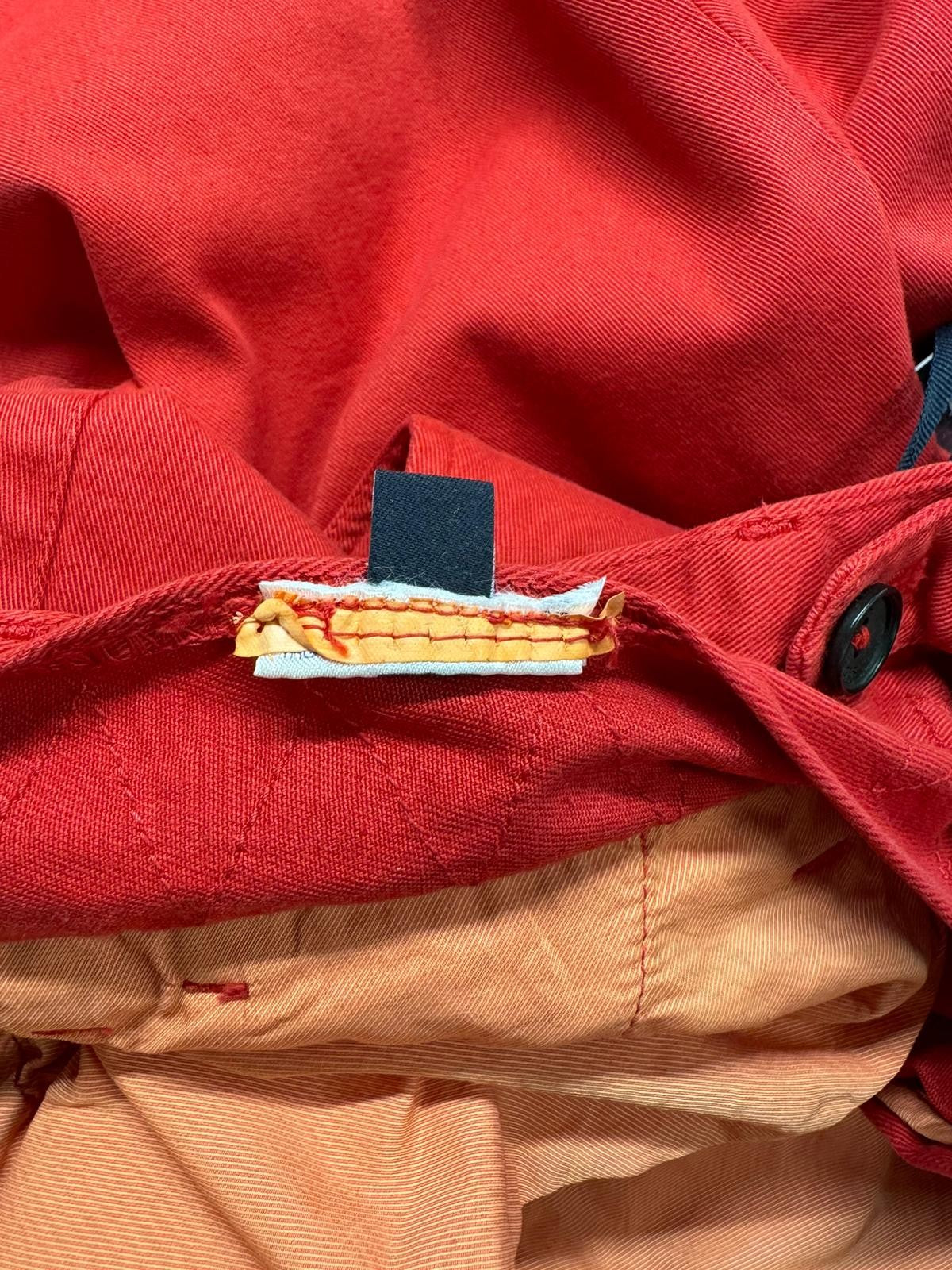 TOMMY HILFIGER „Twill Stretch“ vyriškos kelnės W32 Chino Pleated Slim Fit Zip Fly Red 