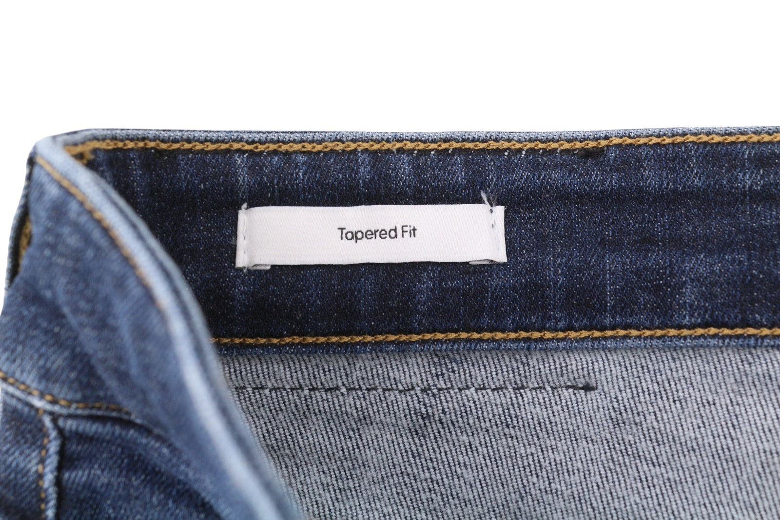 CALVIN KLEIN Tapered Dark Blue Men Jeans W38/L32 Stretch Zip Fly Pockets Denim