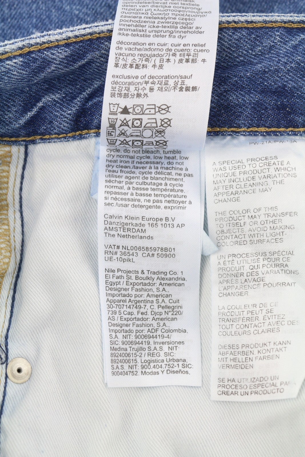 CALVIN KLEIN 90-ųjų laisvi krovininiai vyriški džinsai W32 džinso mėlyna įprasto kirpimo su užtrauktuku ir logotipu 