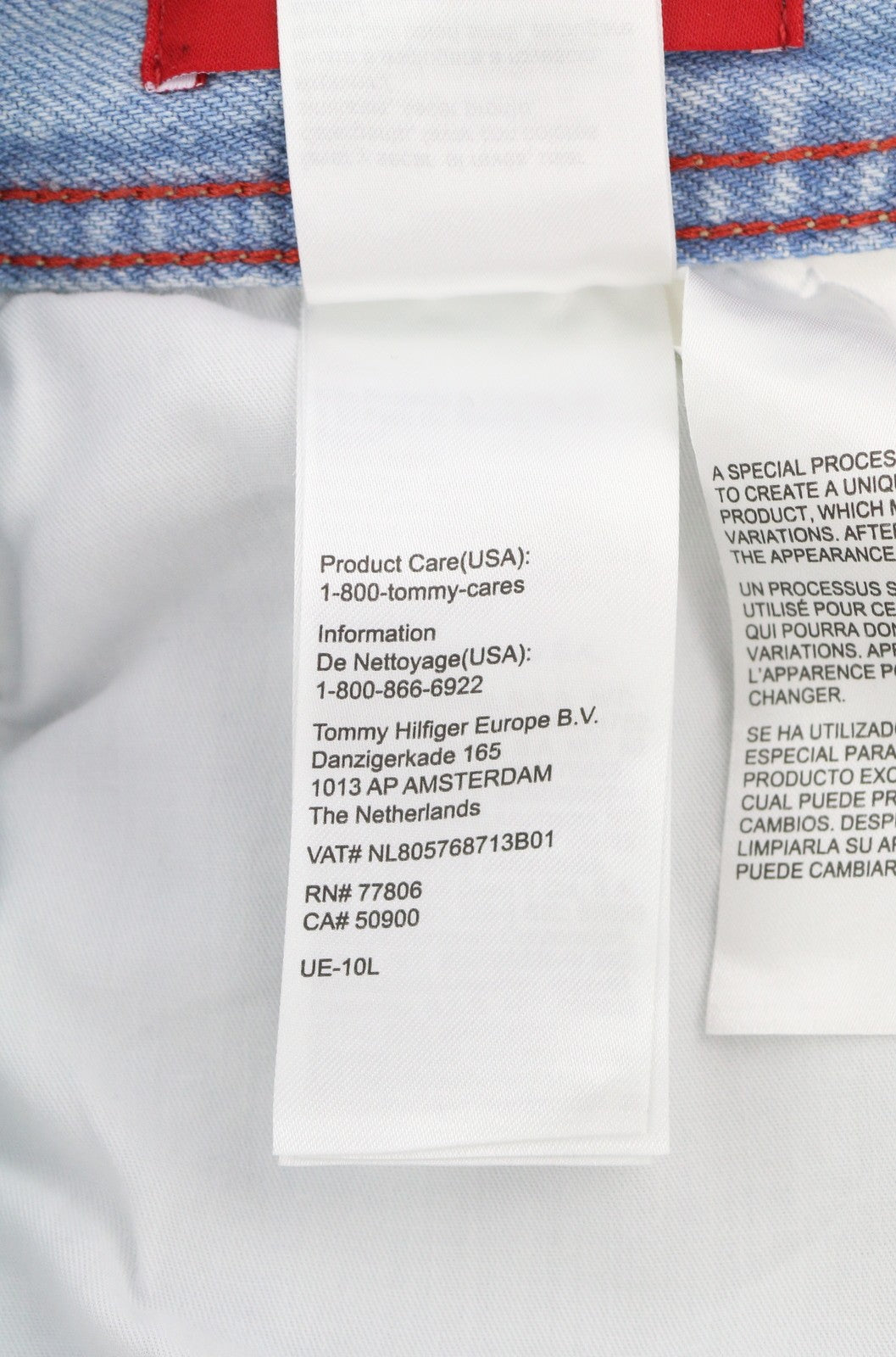 TOMMY HILFIGER Aiden Baggy Denim vyriški šortai W30 Washed Blue su užtrauktuku ir kišenėmis 