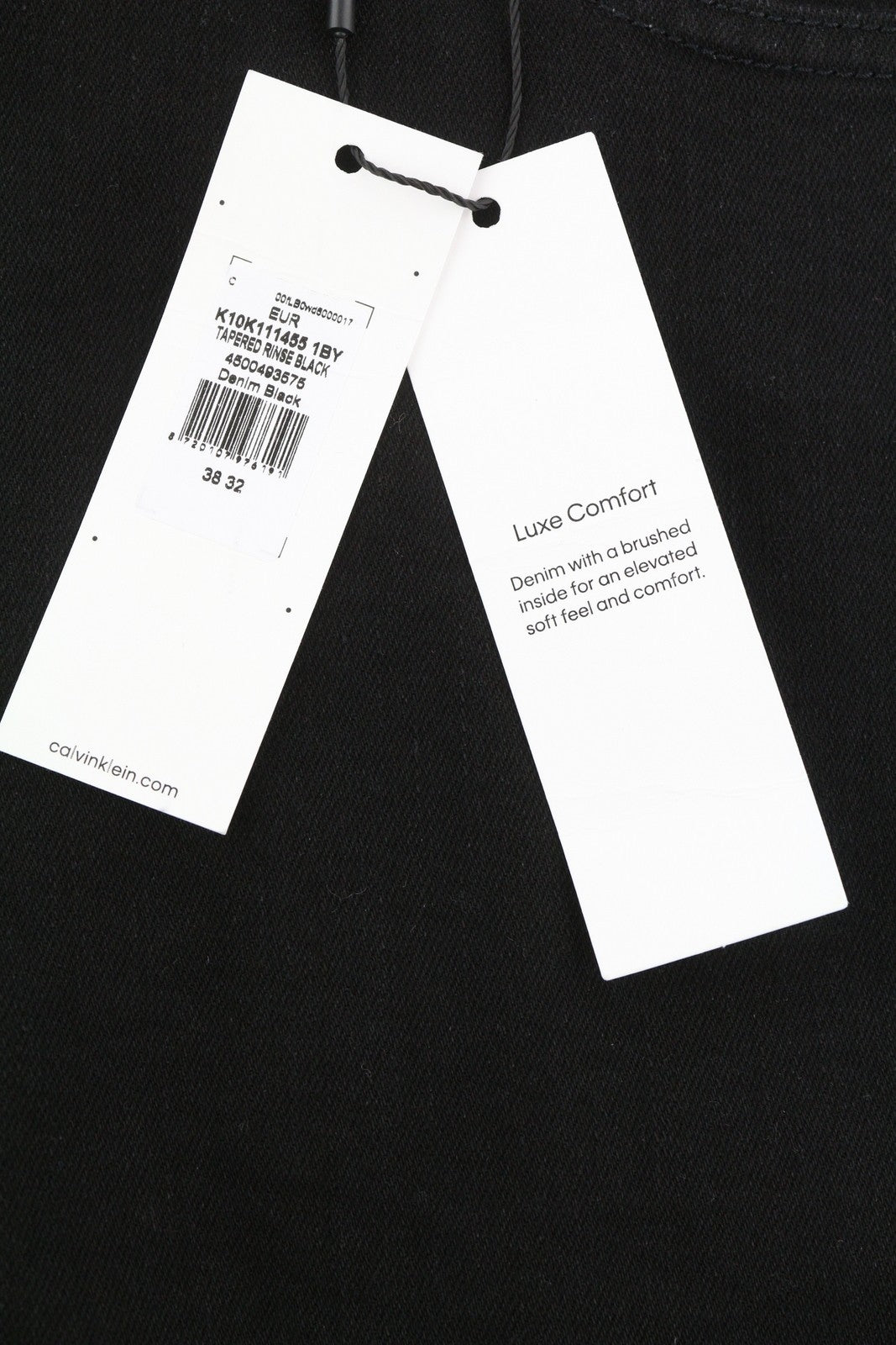 CALVIN KLEIN siaurėjantys juodi vyriški džinsai su užtrauktuku ir kišenėmis, W38/L32 