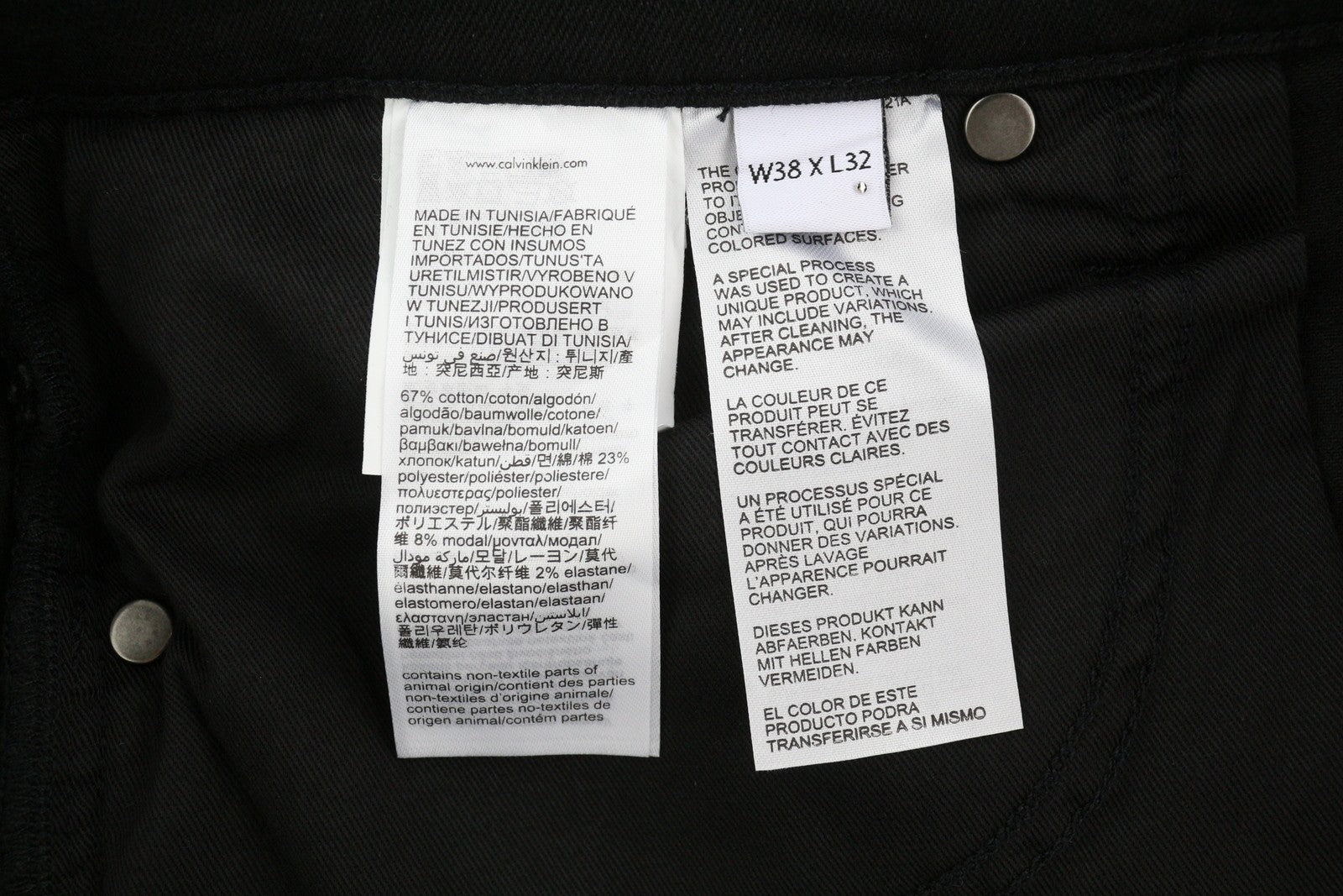 CALVIN KLEIN siaurėjantys juodi vyriški džinsai su užtrauktuku ir kišenėmis, W38/L32 