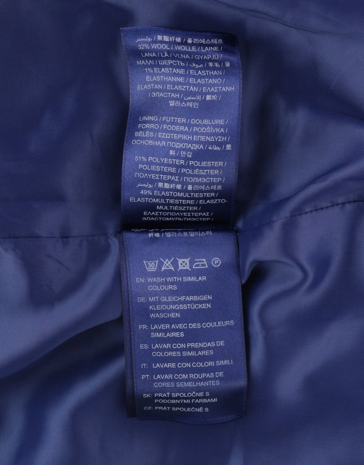 GANT Flanelinė platėjanti moteriška suknelė EU36 mėlyna vilnos mišinio apvali iškirpte 3/4 rankovėmis mini 