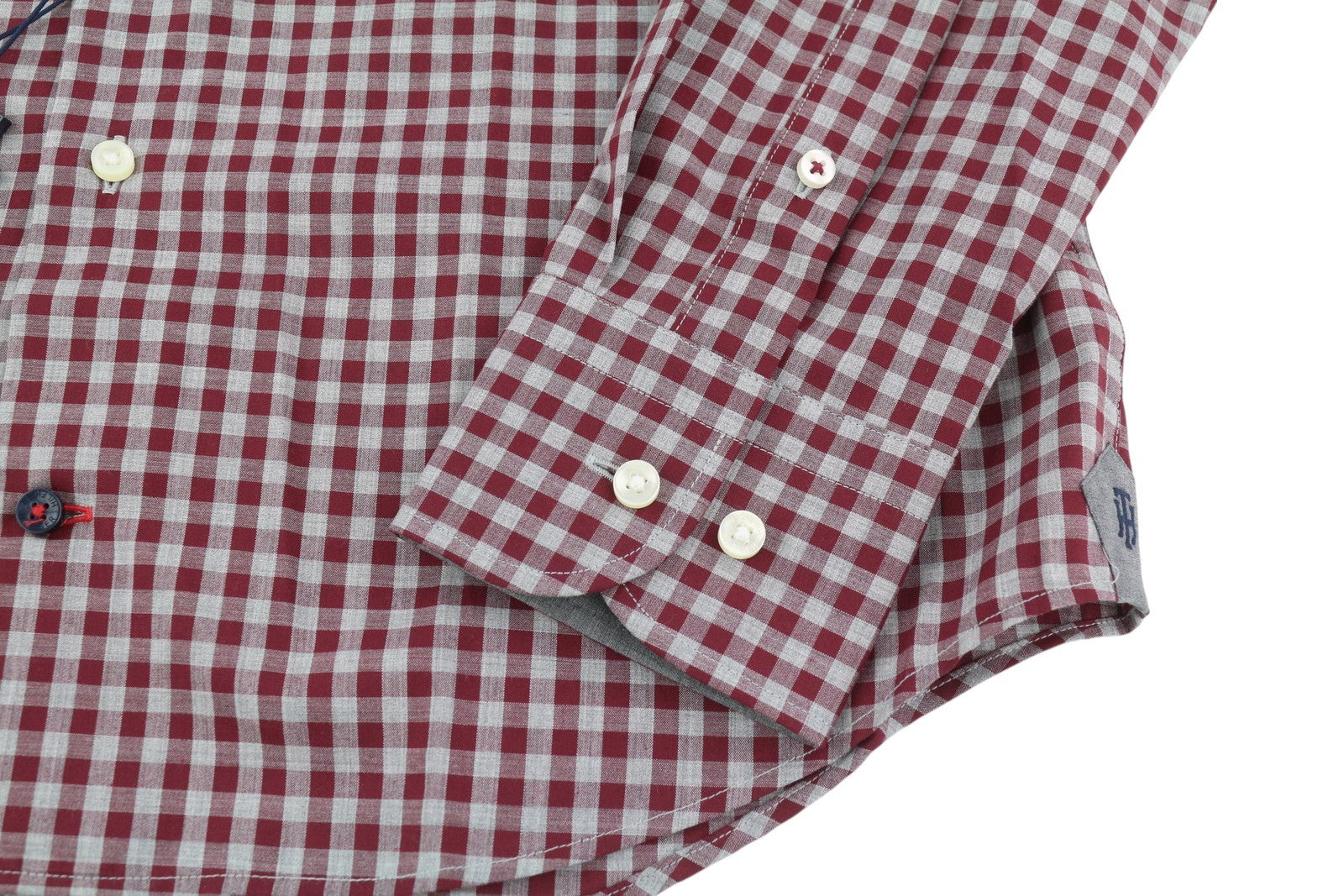 TOMMY HILFIGER vyriški marškinėliai S, burgundiški, languoti, priglundantys, su sagomis iškirpte.