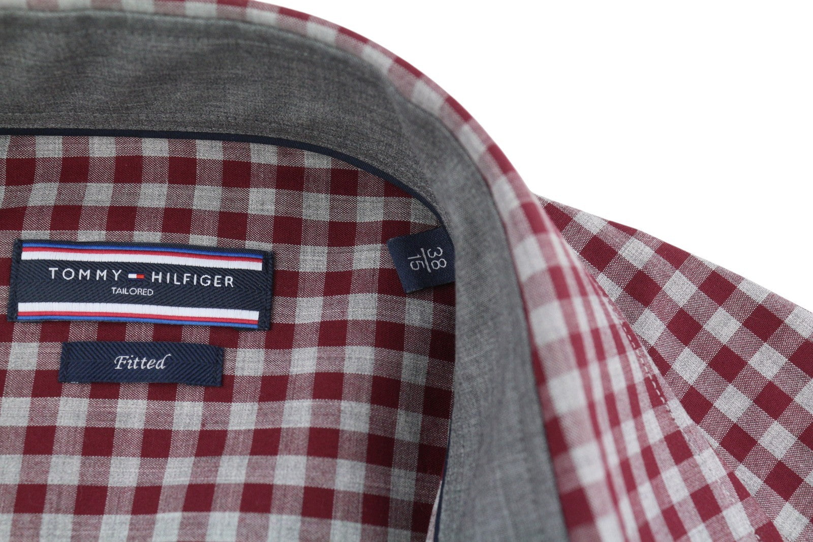 TOMMY HILFIGER vyriški marškinėliai S, burgundiški, languoti, priglundantys, su sagomis iškirpte.