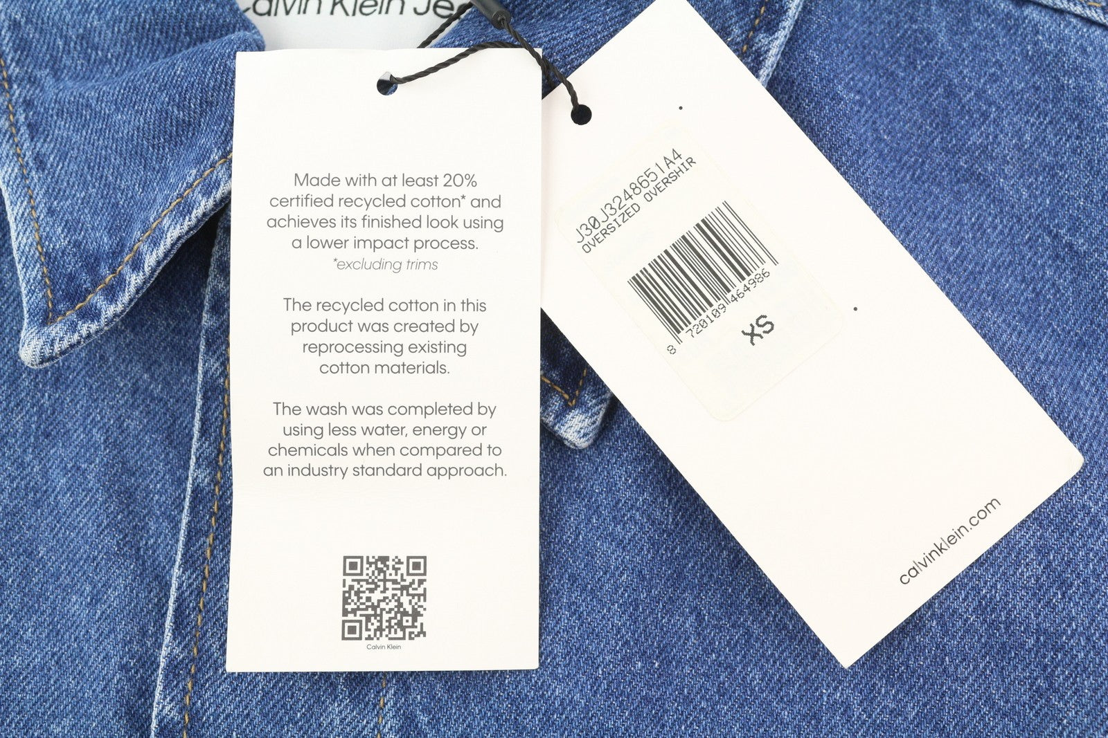 CALVIN KLEIN vyriška striukė XS, džinso mėlyna, su dideliais sunkvežimio snapeliais, rekomenduojama kaina – 119 € 