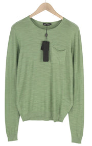 ANTONY MORATO vyriškas megztinis L dydžio, žalias, megztas, apvalios apykaklės, su kišenėmis ant užtiesto logotipo. 