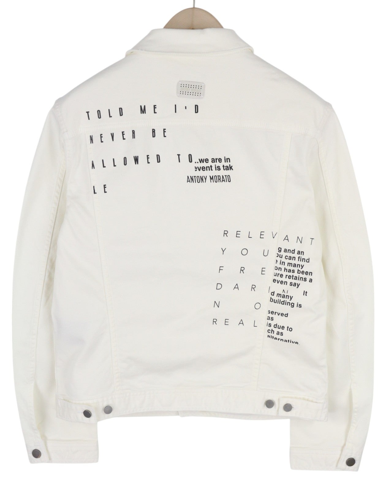 ANTONY MORATO vyriška striukė L, džinsinio audinio, balta, su sagomis ir pamušalu, unisex 