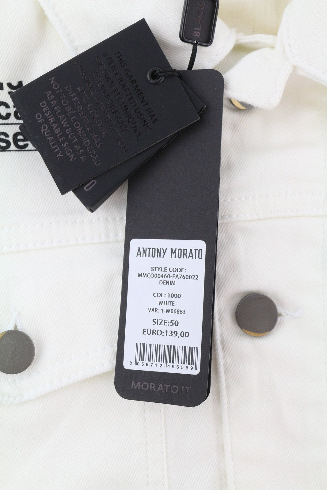 ANTONY MORATO vyriška striukė L, džinsinio audinio, balta, su sagomis ir pamušalu, unisex 