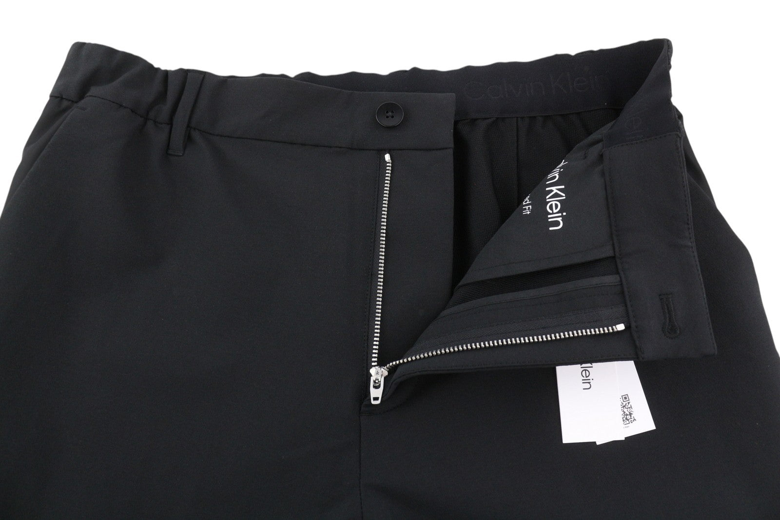 CALVIN KLEIN Crinkle Tech Stretch vyriškos kelnės XL dydžio, juodos, plonos, elastingo juosmens. 