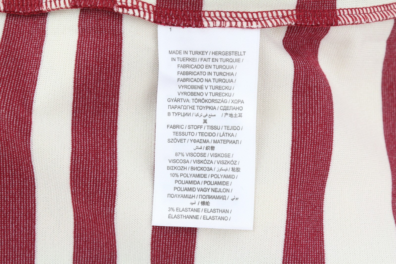 GANT dryžuota moteriška suknelė S, bordo spalvos, apvali kaklo iškirptė, 3/4 rankovės, iki kelių 