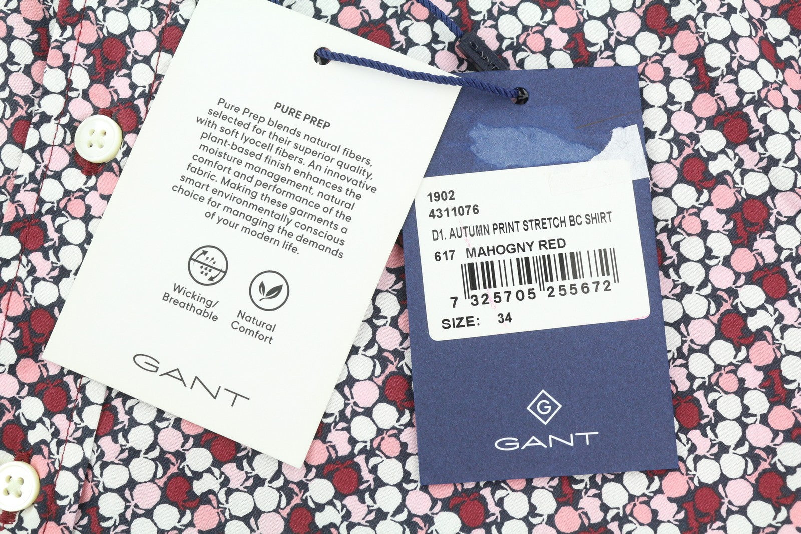 GANT rudens rašto tamprūs moteriški marškinėliai su sagomis užsegamais laisvalaikio stiliaus marškinėliai 