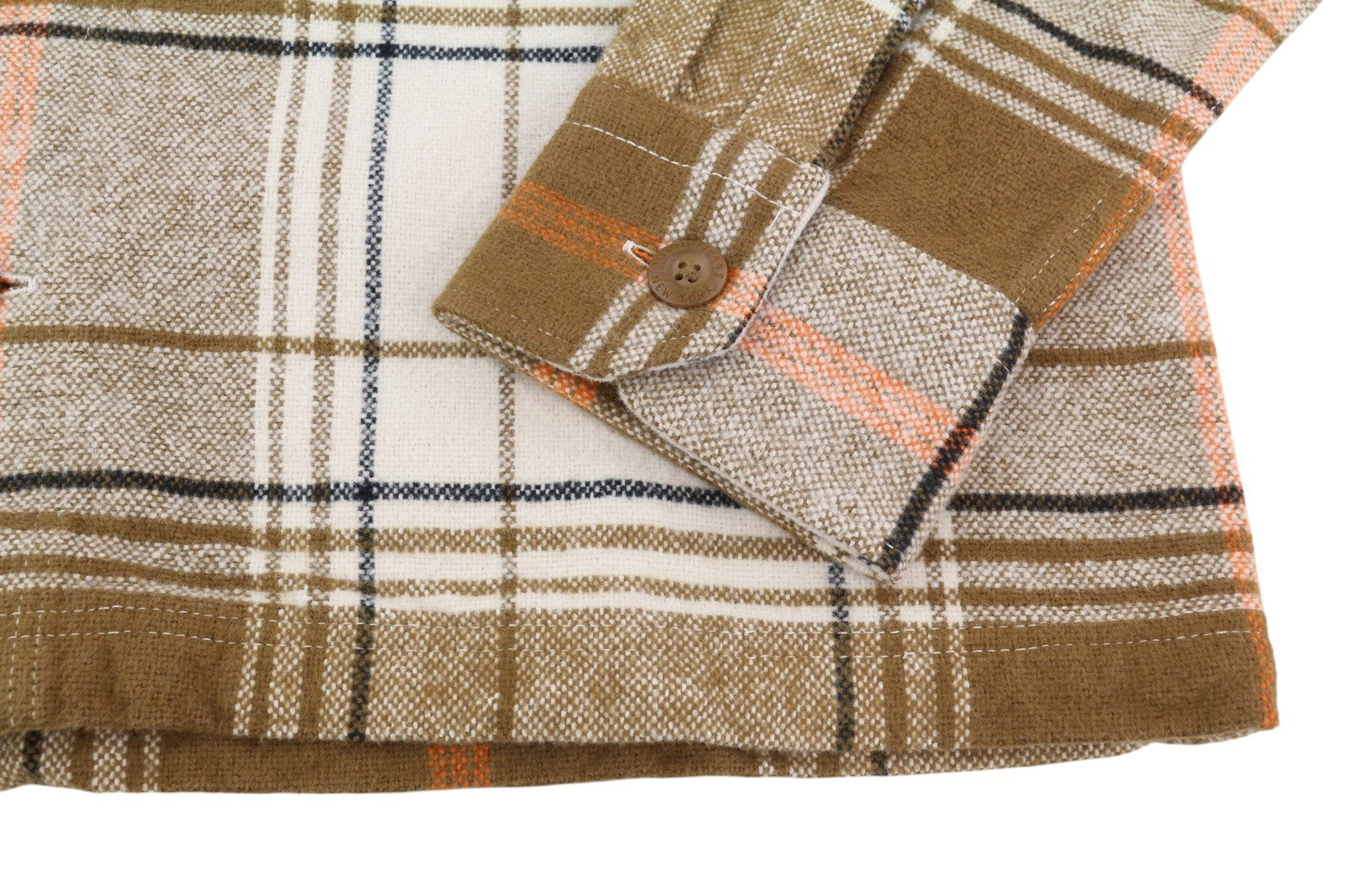 TOMMY HILFIGER vyriški marškinėliai su šukuotais languotais langais, S dydžio flaneliniai marškinėliai su storomis sagomis, rudi