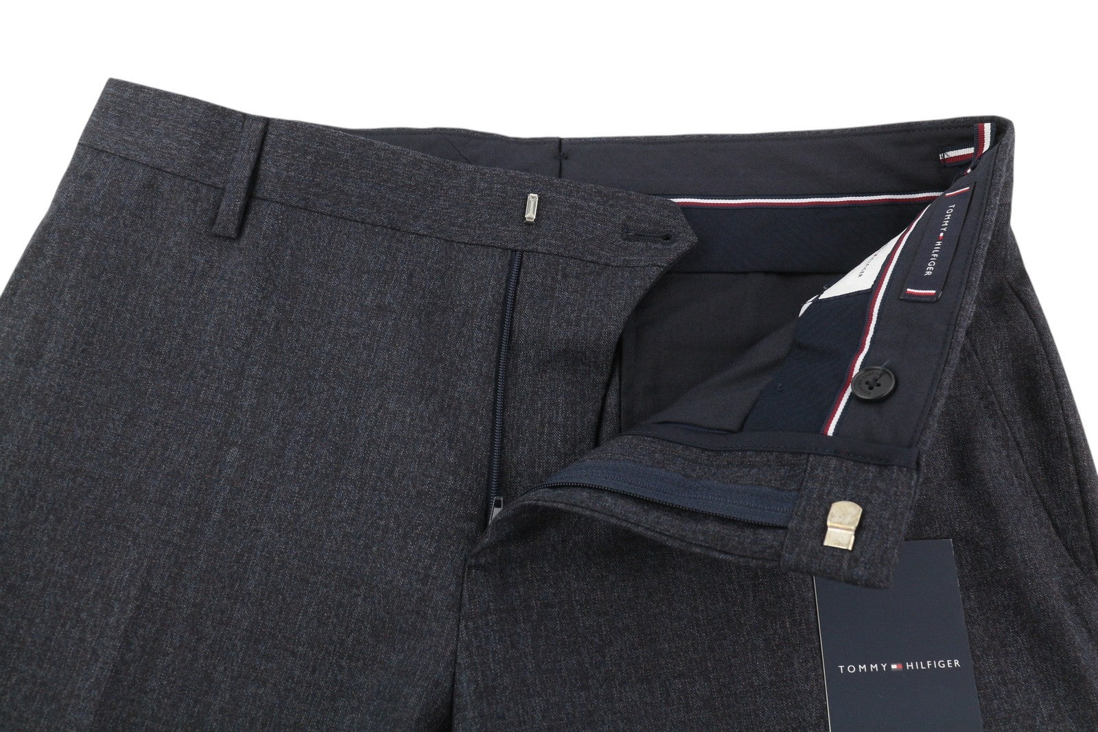 TOMMY HILFIGER x Lardini vyriškos kelnės W31 mėlynos, plonos, tekstūruotos vilnos, RRP 179 € 