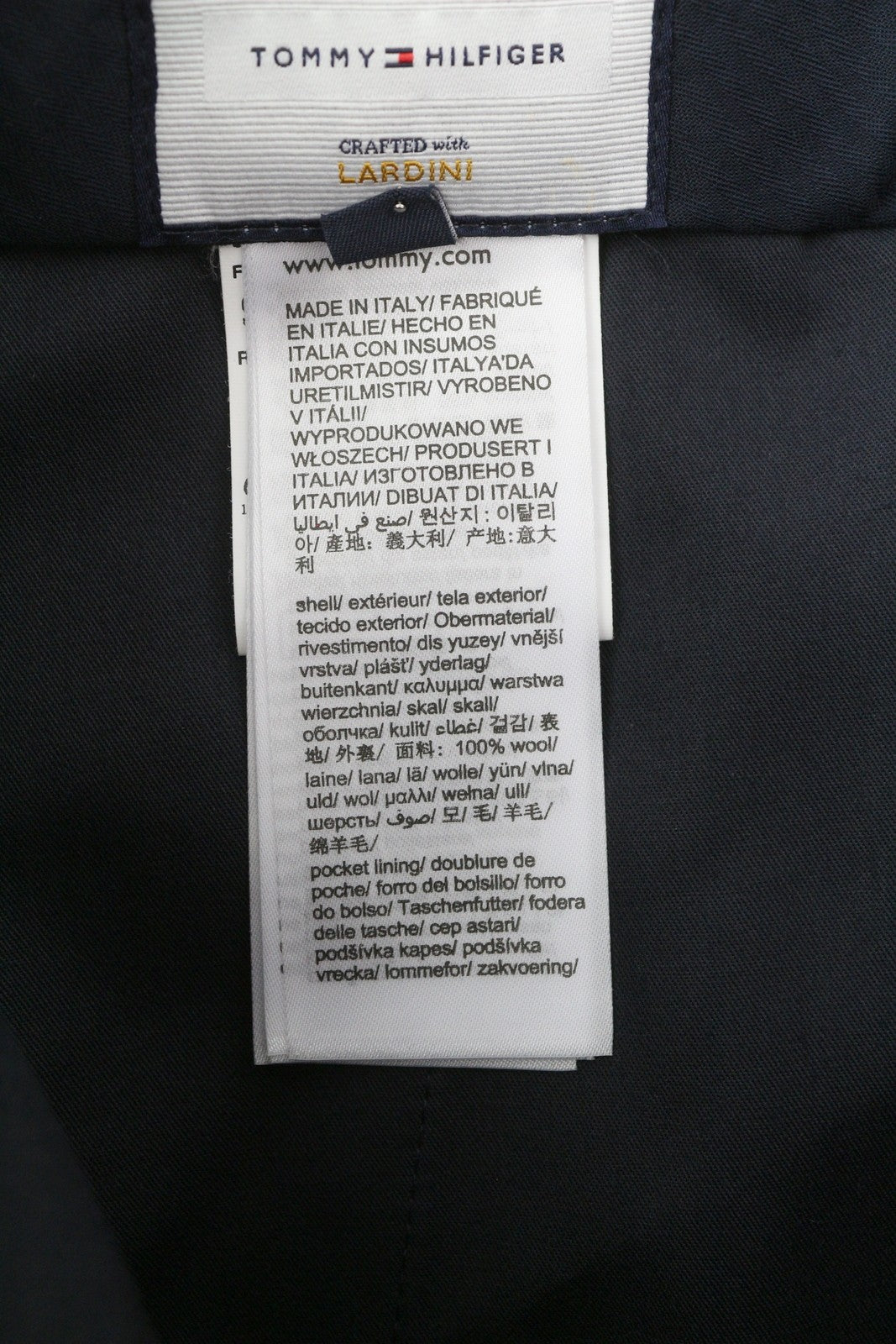 TOMMY HILFIGER x Lardini vyriškos kelnės W31 mėlynos, plonos, tekstūruotos vilnos, RRP 179 € 