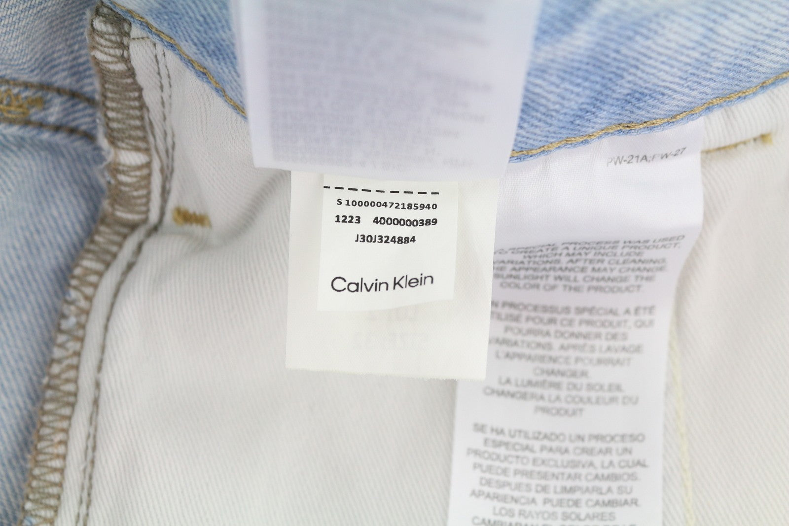 CALVIN KLEIN 90-ųjų laisvi klostuoti vyriški džinsai W32 su skalbtos mėlynos spalvos plačiomis užtrauktukais, rekomenduojama kaina – 272 USD 
