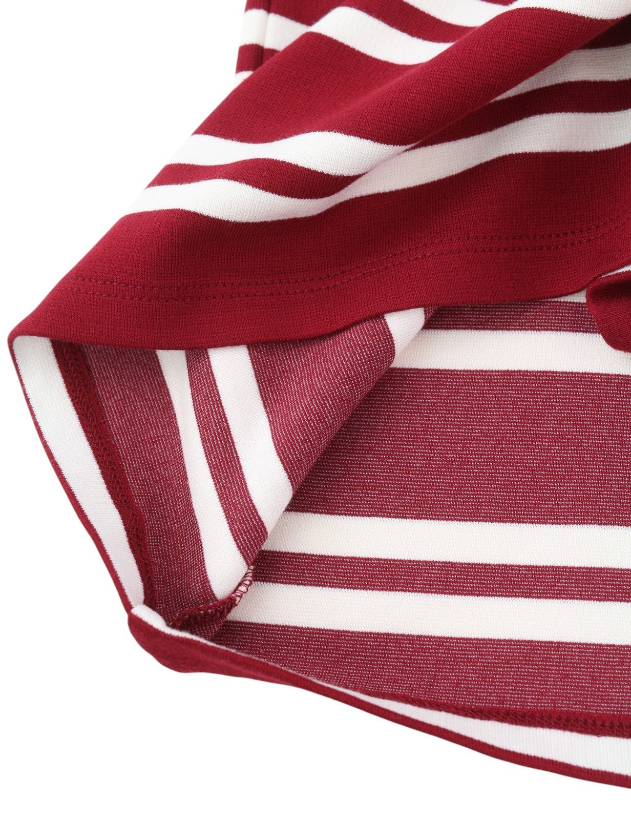 GANT dryžuota moteriška suknelė S bordo spalvos apvaliu kaklu 3/4 rankovėmis džersio ilgio iki kelių 