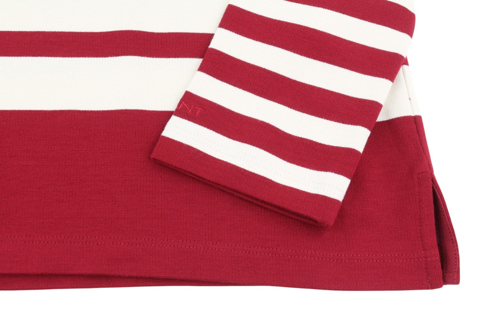 GANT dryžuota moteriška suknelė XS, bordo spalvos, apvali iškirptė, 3/4 rankovės, iki kelių. 