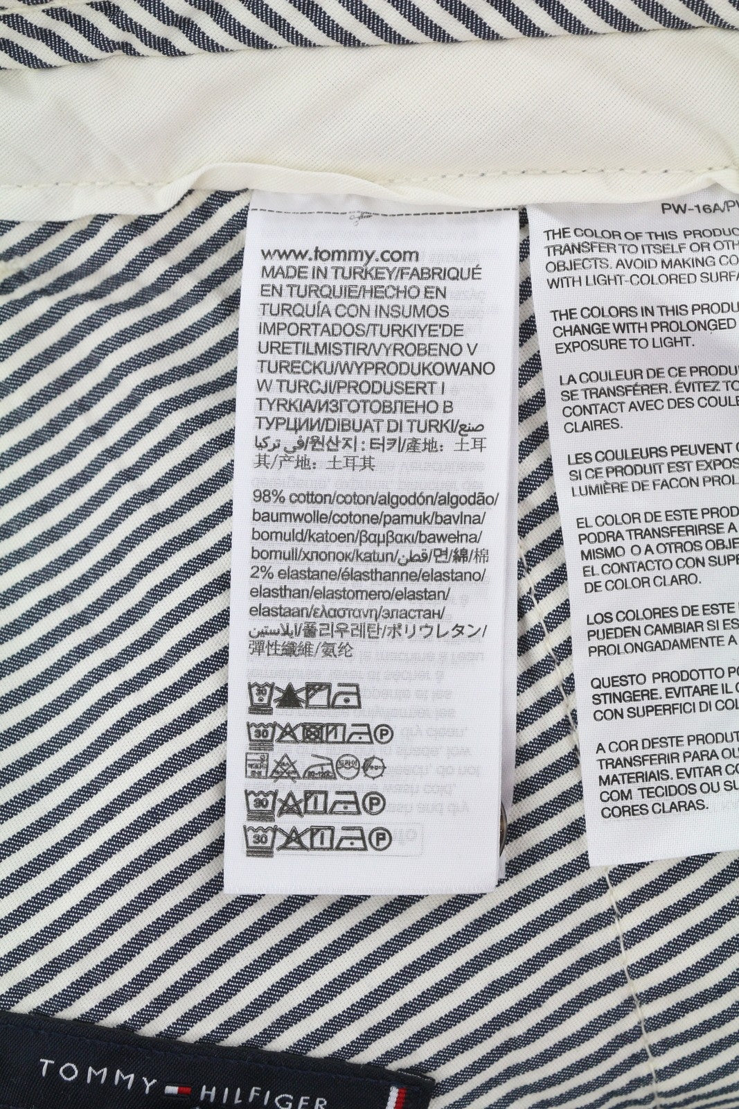 TOMMY HILFIGER Denton Chino Stretch vyriškos kelnės W36/L32 baltos velveto tiesios 