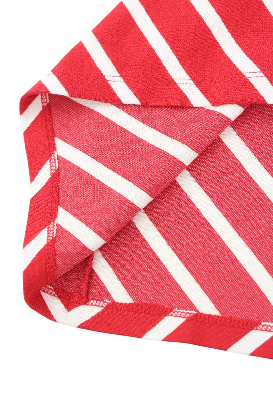 GANT dryžuota moteriška suknelė S dydžio raudona apvali kaklo iškirpte, 3/4 rankovėmis, su džersio logotipu ir kelių ilgiu 