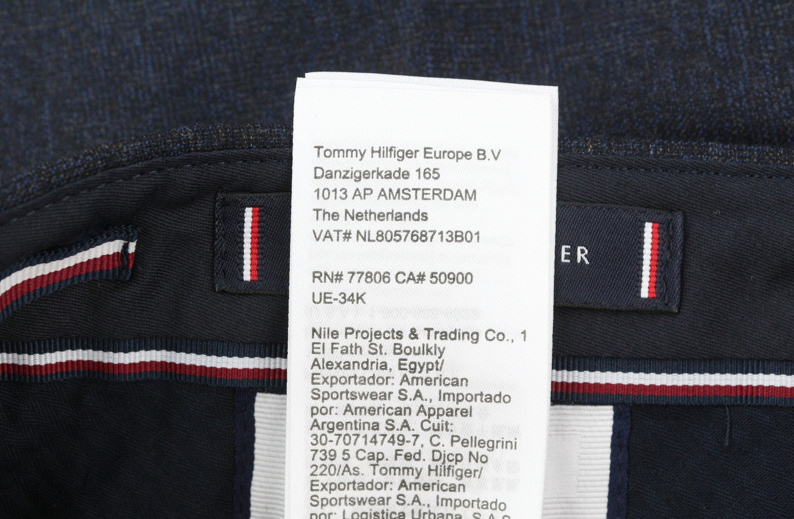 TOMMY HILFIGER x Lardini vyriškos kelnės W31 mėlynos vilnos kašmyro plono kirpimo, rekomenduojama kaina – 179 € 