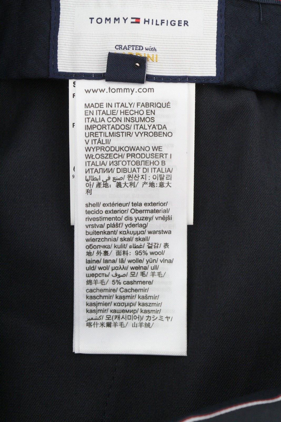 TOMMY HILFIGER x Lardini vyriškos kelnės W31 mėlynos vilnos kašmyro plono kirpimo, rekomenduojama kaina – 179 € 