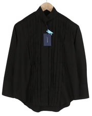 GANT Tux klostuoti laisvalaikio stiliaus moteriški marškinėliai, 32 dydžio, juodi, su sagomis užsegama juostele, ilgomis rankovėmis 