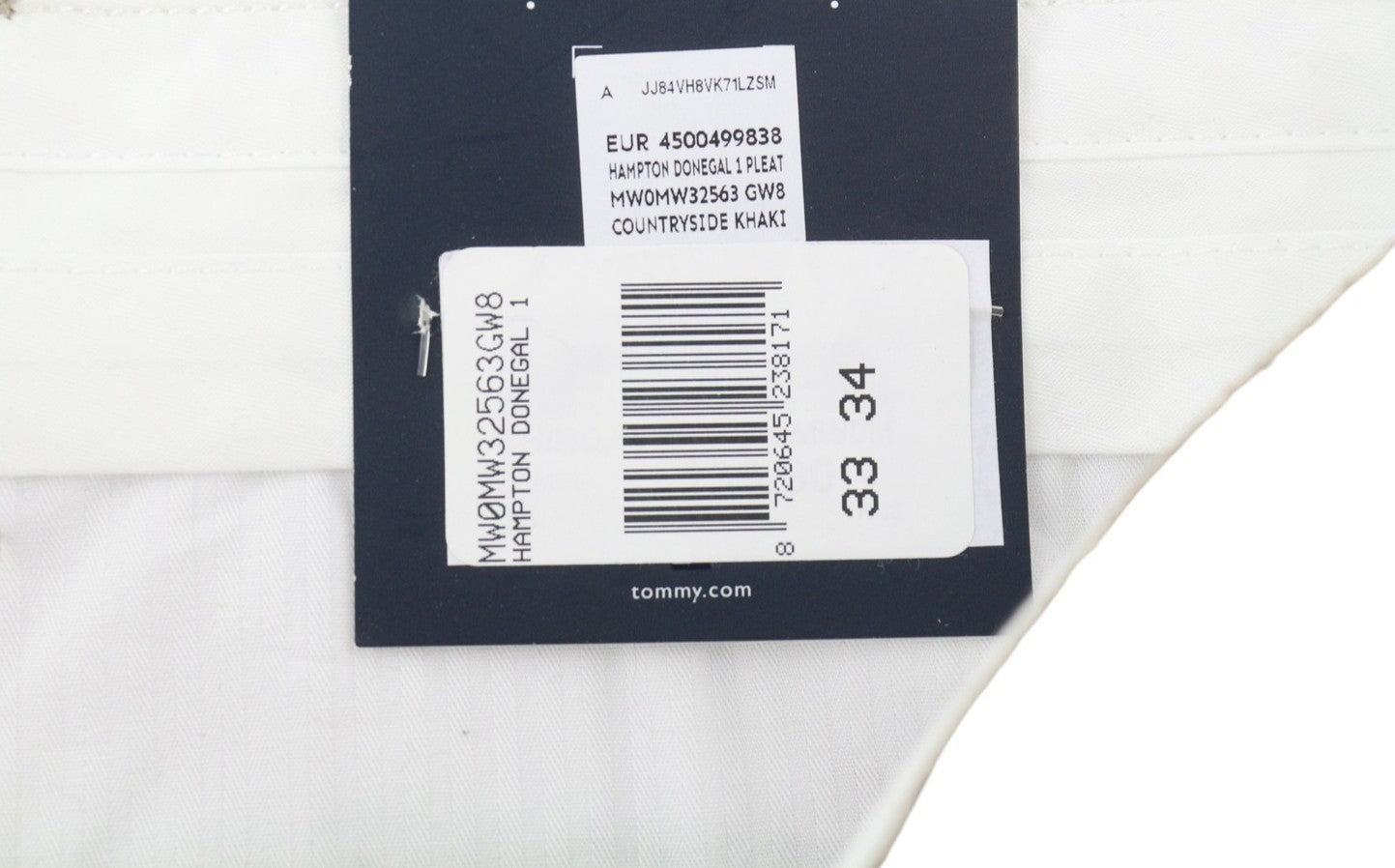 TOMMY HILFIGER Hampton vyriškos kelnės W33/L34 rudos vilnos ir šilko mišinio plonos siaurėjančios 