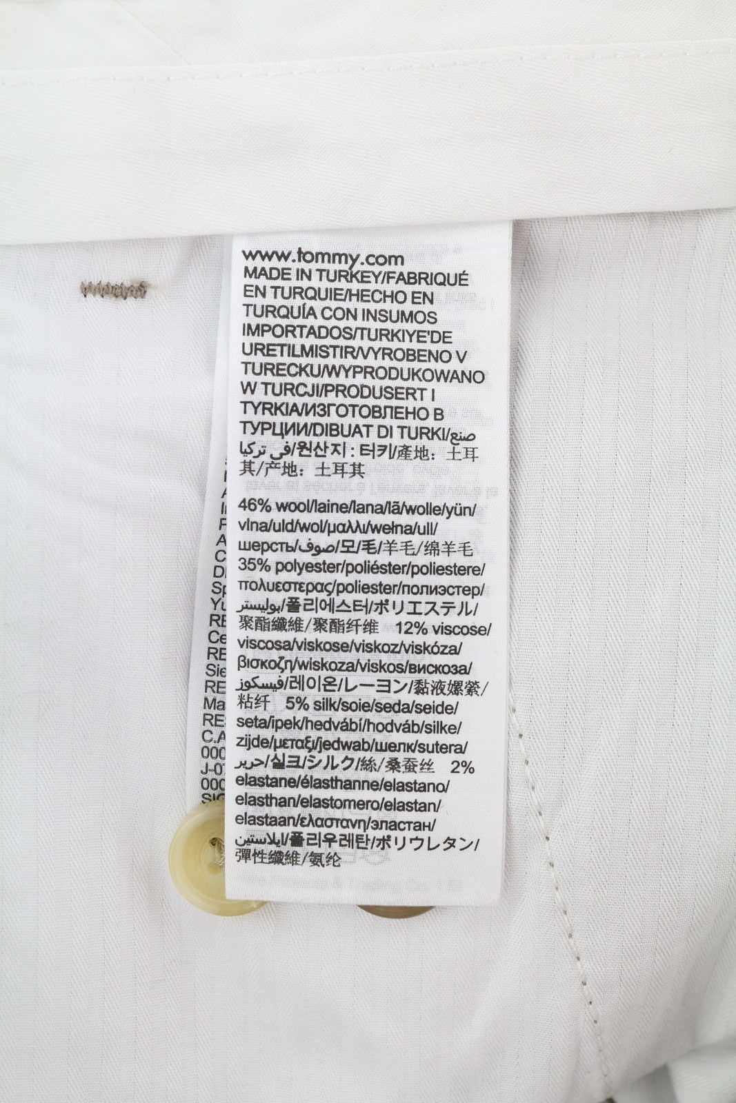 TOMMY HILFIGER Hampton vyriškos kelnės W33/L34 rudos vilnos ir šilko mišinio plonos siaurėjančios 