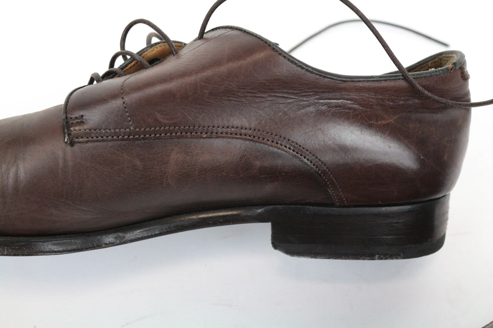 SUITSUPPLY Men's Shoes EU43/UK9 Brown Calf Leather Derby Lace-Up Dress Style
