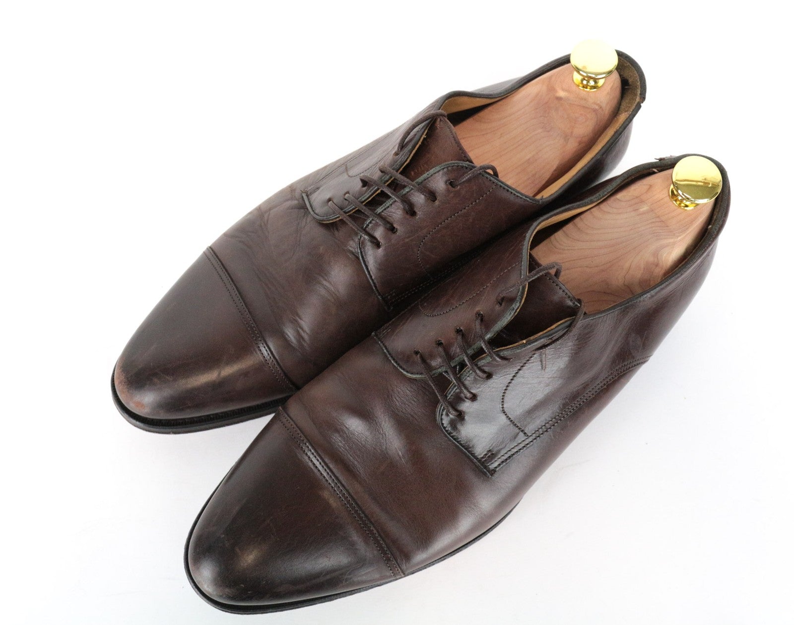 SUITSUPPLY Men's Shoes EU43/UK9 Brown Calf Leather Derby Lace-Up Dress Style