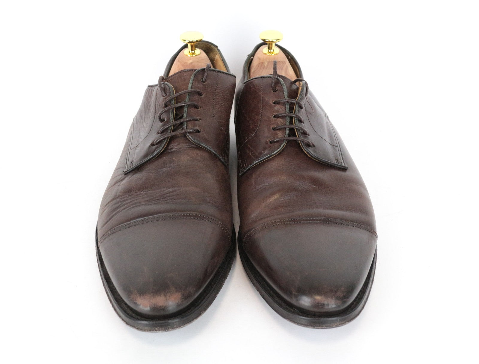 SUITSUPPLY Men's Shoes EU43/UK9 Brown Calf Leather Derby Lace-Up Dress Style