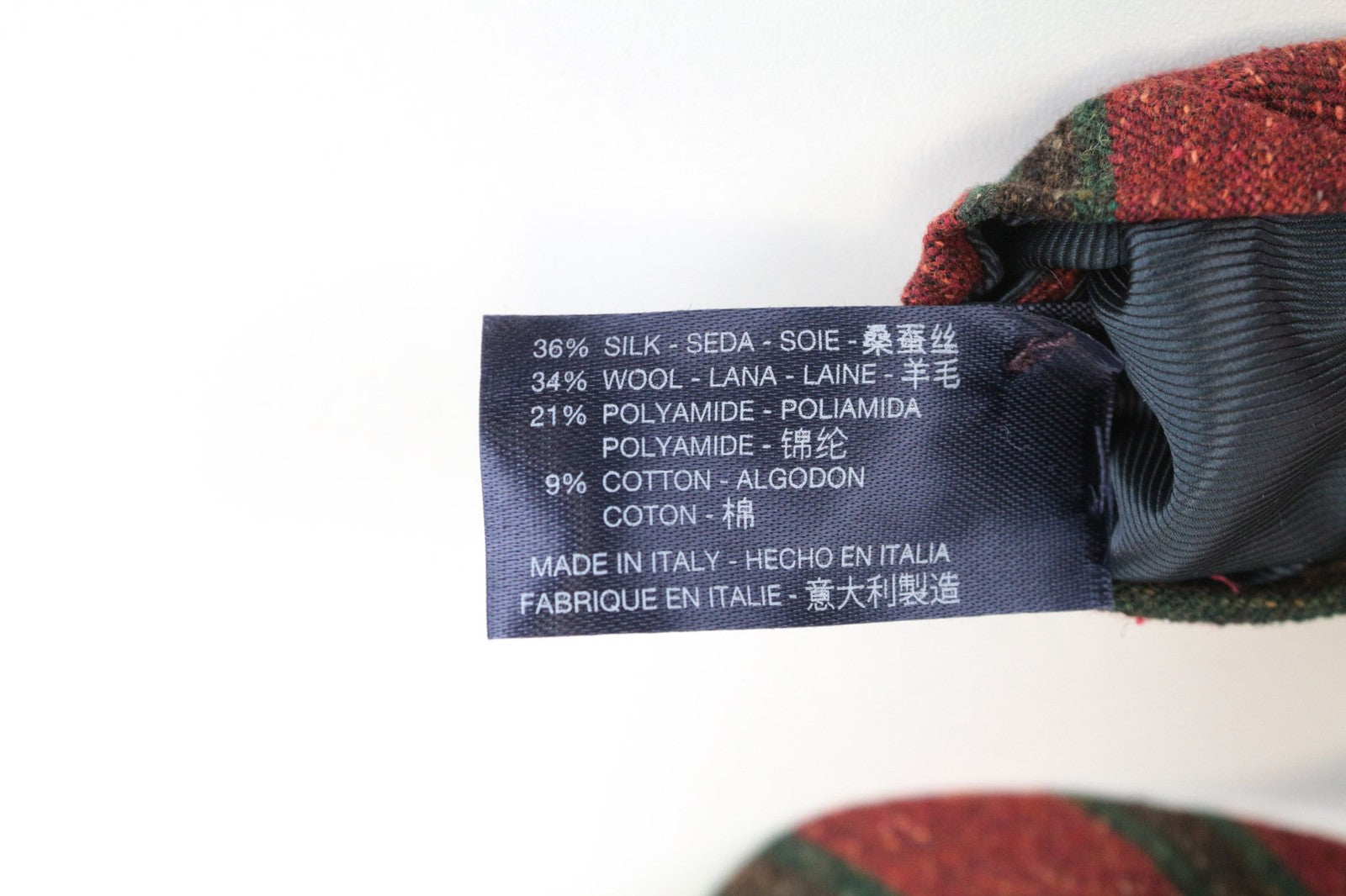 SUITSUPPLY vyriškas kaklaraištis ~150 x 8 cm raudonas šilko ir vilnos mišinio kaklaraištis smailiais dryžuotais galais 