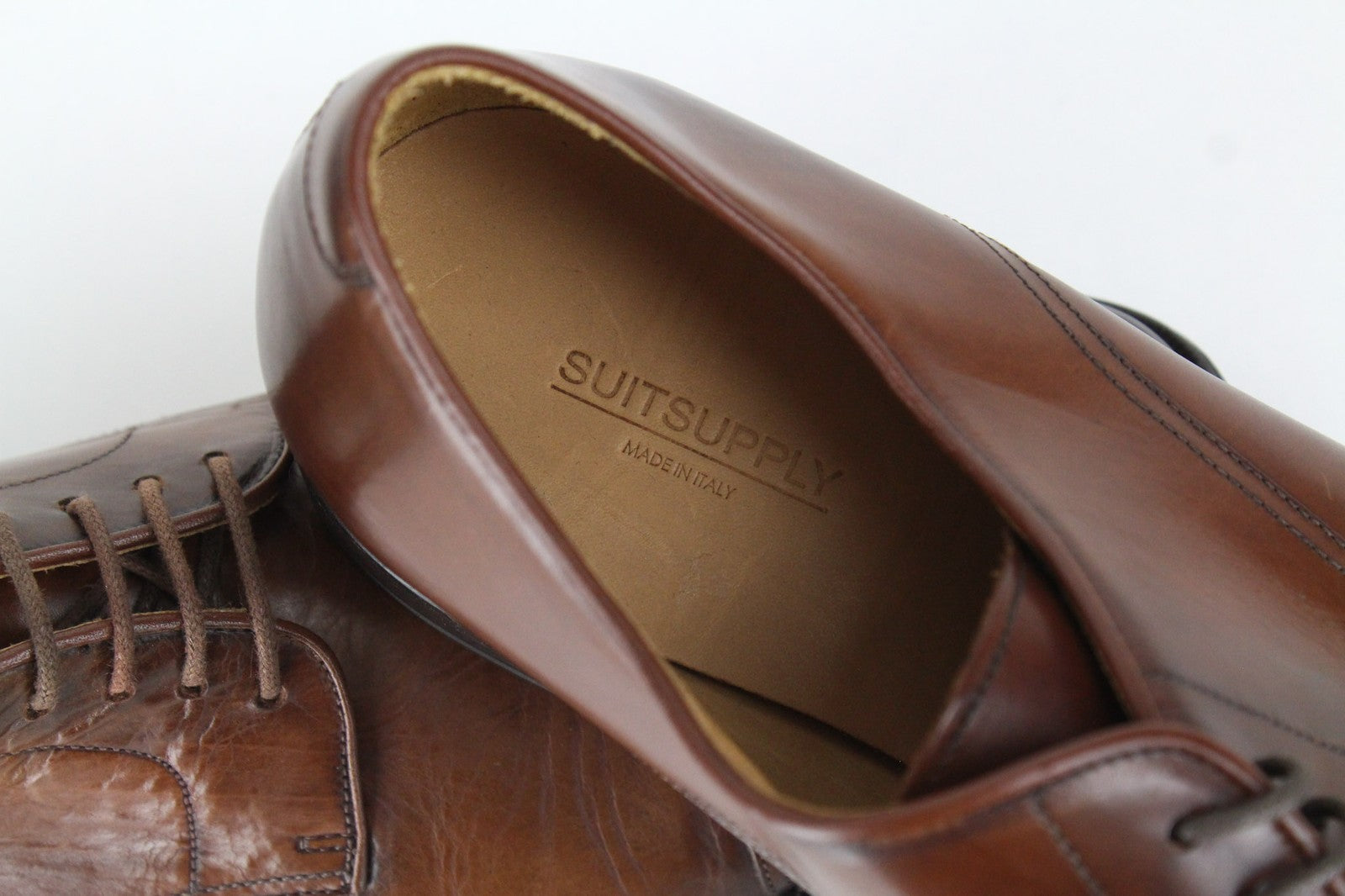 SUITSUPPLY Men's Formal Shoes EU42/UK8 Brown Lace-Up Premium Calf Leather