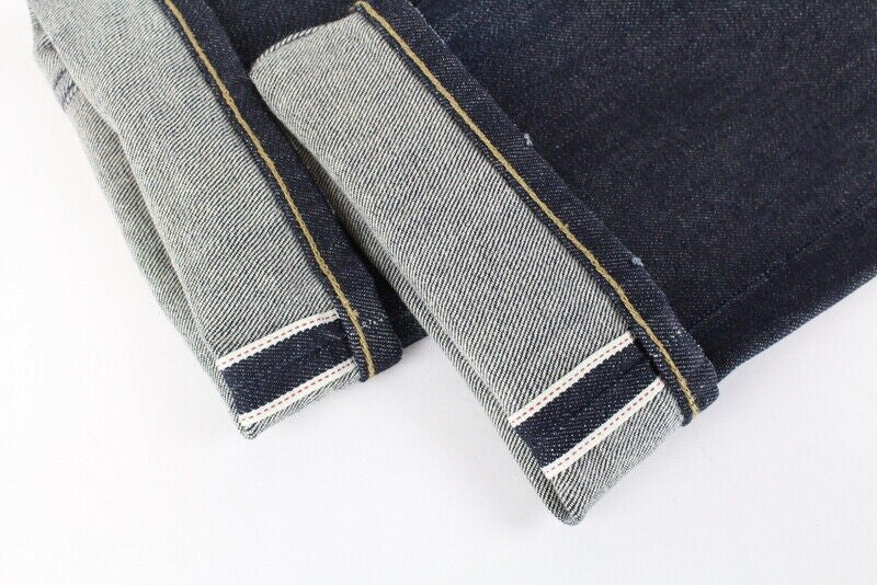 REPLAY Grover vyriški džinsai W30/L34 Selvedge tiesūs tamprūs medvilniniai mėlyni skalbinių rašto džinsai 