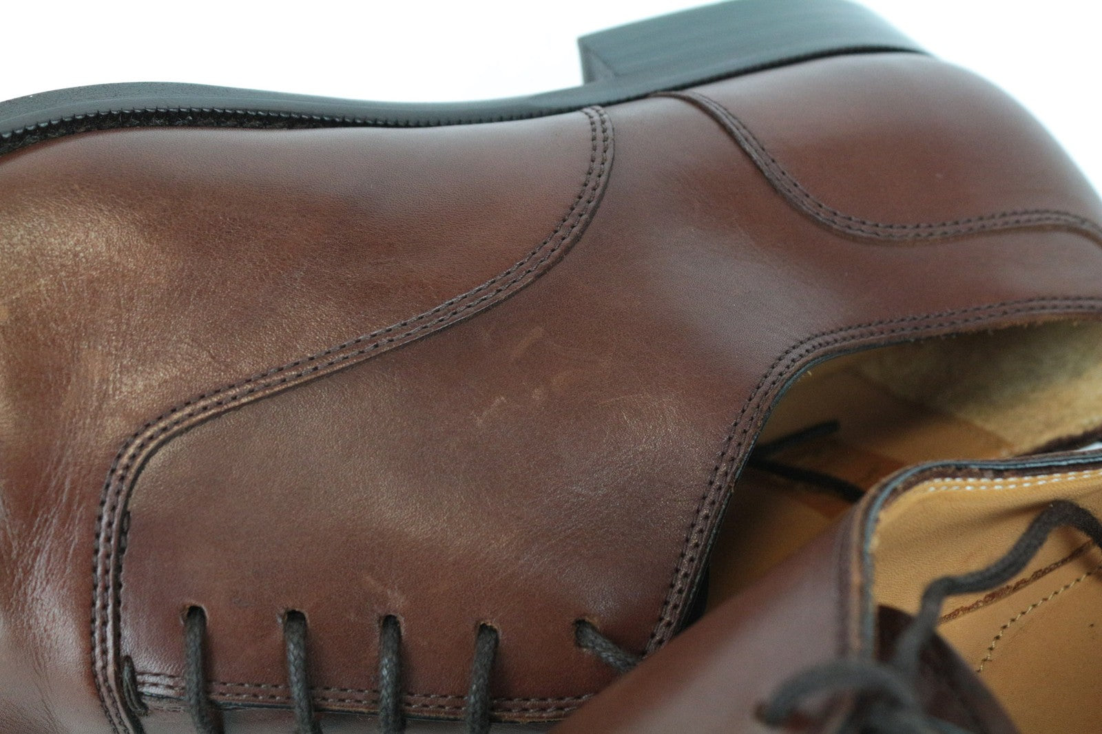 SUITSUPPLY Men's Oxford Shoes EU44.5/UK10.5 Lace-Up Brown Leather Dresswear