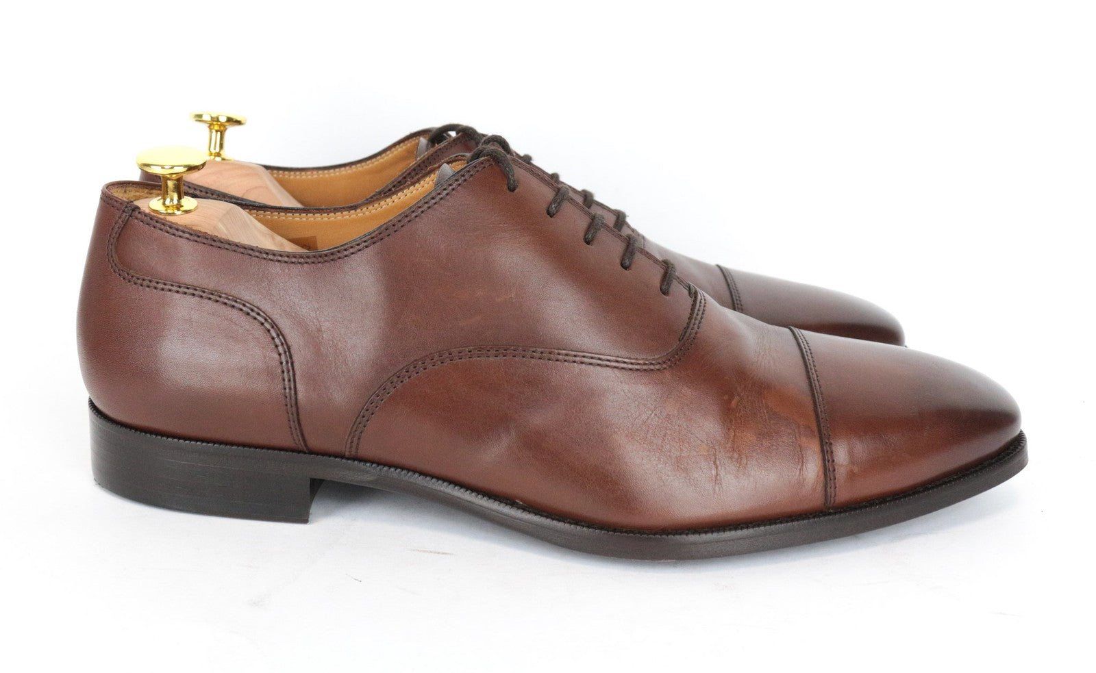 SUITSUPPLY Men's Oxford Shoes EU44.5/UK10.5 Lace-Up Brown Leather Dresswear