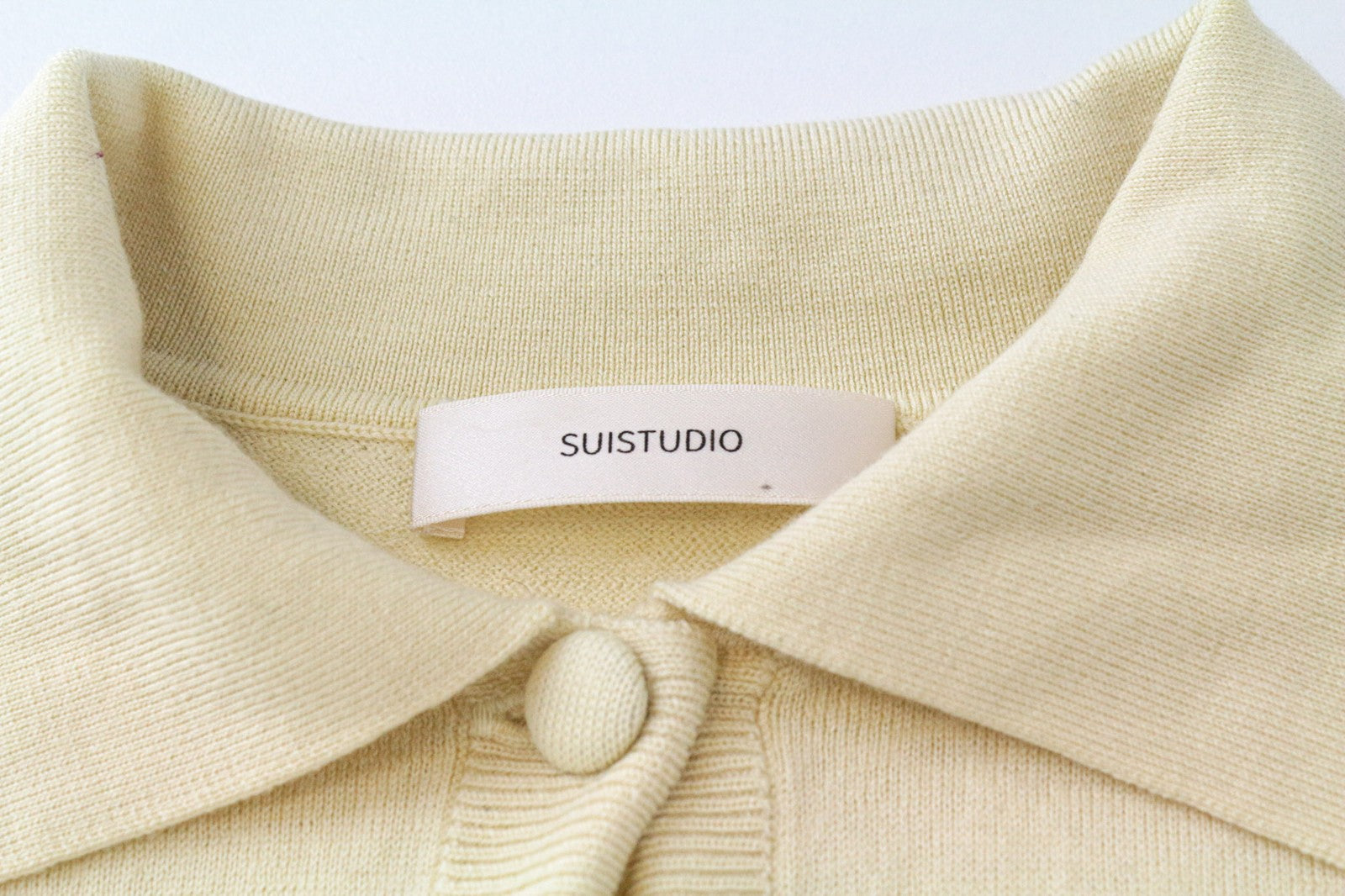 SUISTUDIO Dayton moteriški merino vilnos polo marškinėliai L dydžio, geltoni, trumpomis rankovėmis 