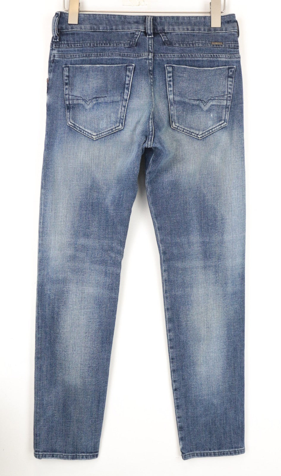 DIESEL D-Bazer 0870H vyriški džinsai W28/L32 skalbtos mėlynos spalvos siaurėjantis kirpimas medvilninis tamprus audinys 