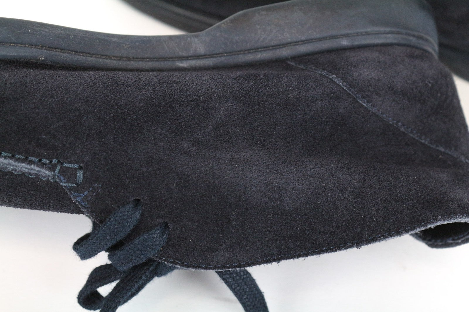 SUITSUPPLY vyriški batai, EU43, tamsiai mėlyni, aukštakulniai, suvarstomi, zomšiniai, laisvalaikio stiliaus 