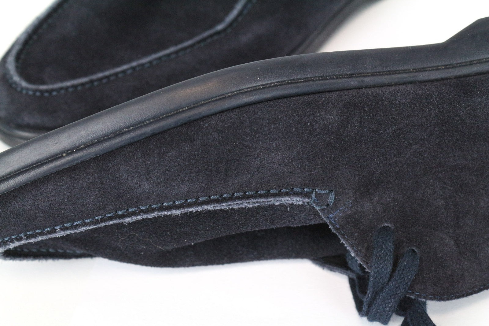 SUITSUPPLY vyriški batai, EU43, tamsiai mėlyni, aukštakulniai, suvarstomi, zomšiniai, laisvalaikio stiliaus 