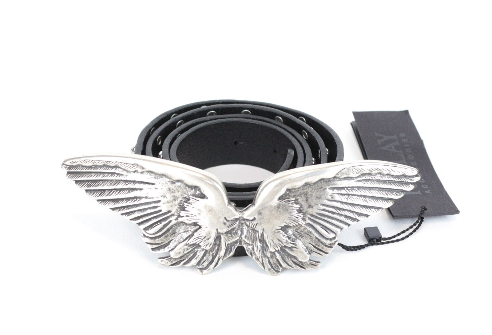 REPLAY vyriškas diržas 95 cm juodas odinis su turkio spalvos sagtimi 