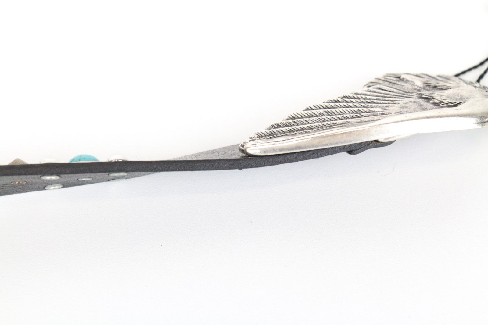 REPLAY vyriškas diržas 95 cm juodas odinis su turkio spalvos sagtimi 