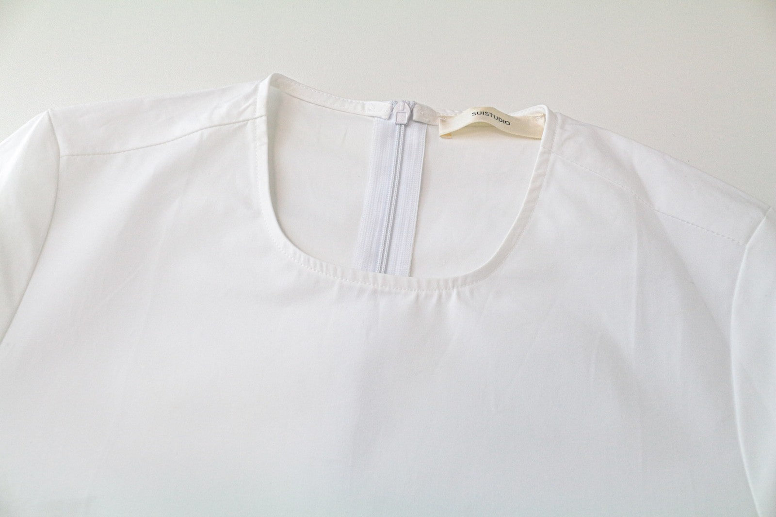 SUISTUDIO Dylan moteriška suknelė UK6R balta marškinių suknelė su medvilnine tunika ilgomis rankovėmis 